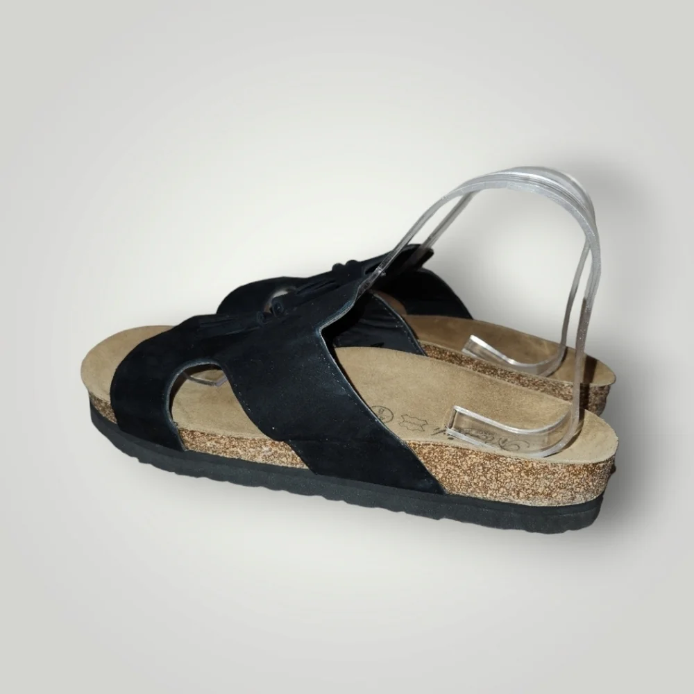 Nicerich Birkenstock black suede slide sandals size 42 8